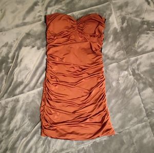 Forever 21 rust colored strapless dress